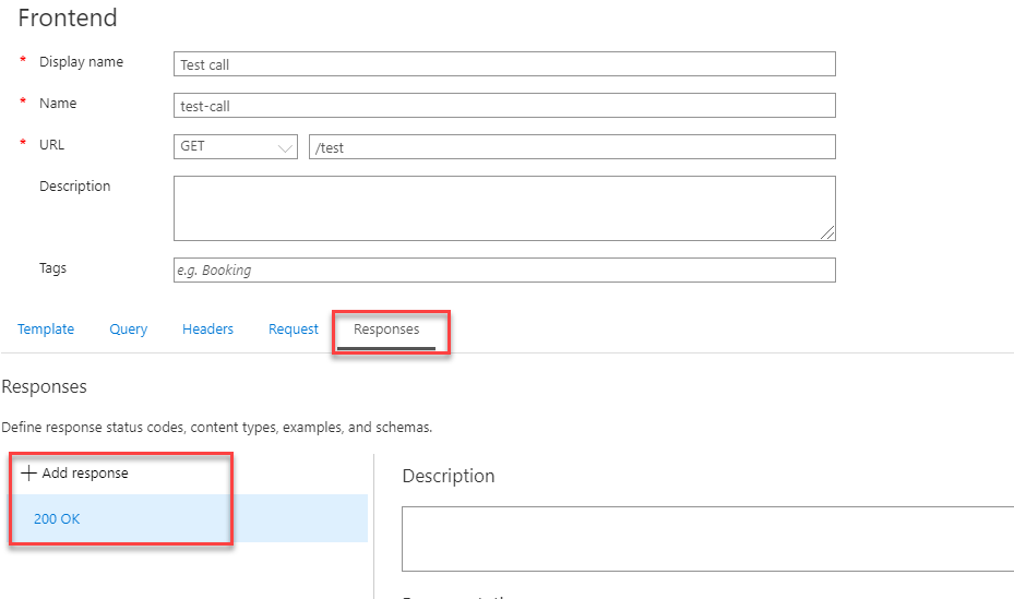 Add response to the API operation