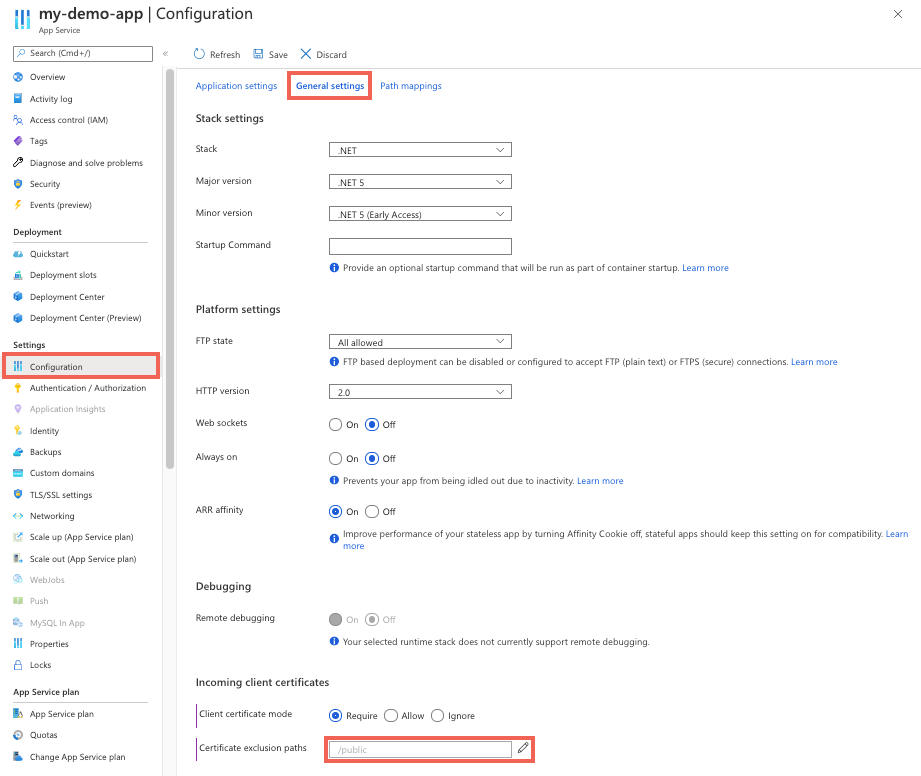 Certificate Exclusion Paths