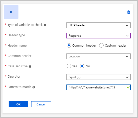 Screenshot that shows configuring an If condition.