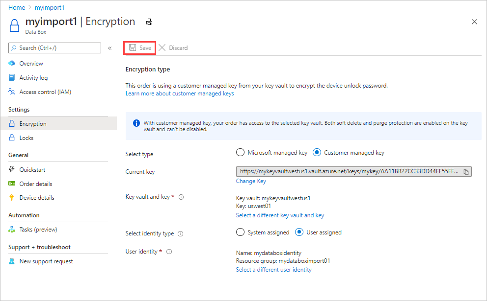 Save updated encryption settings - 1