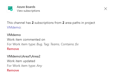 Screenshot of the subscriptions list.