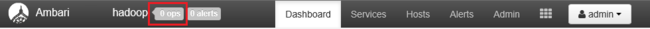 Ambari web UI bar with ops selected.