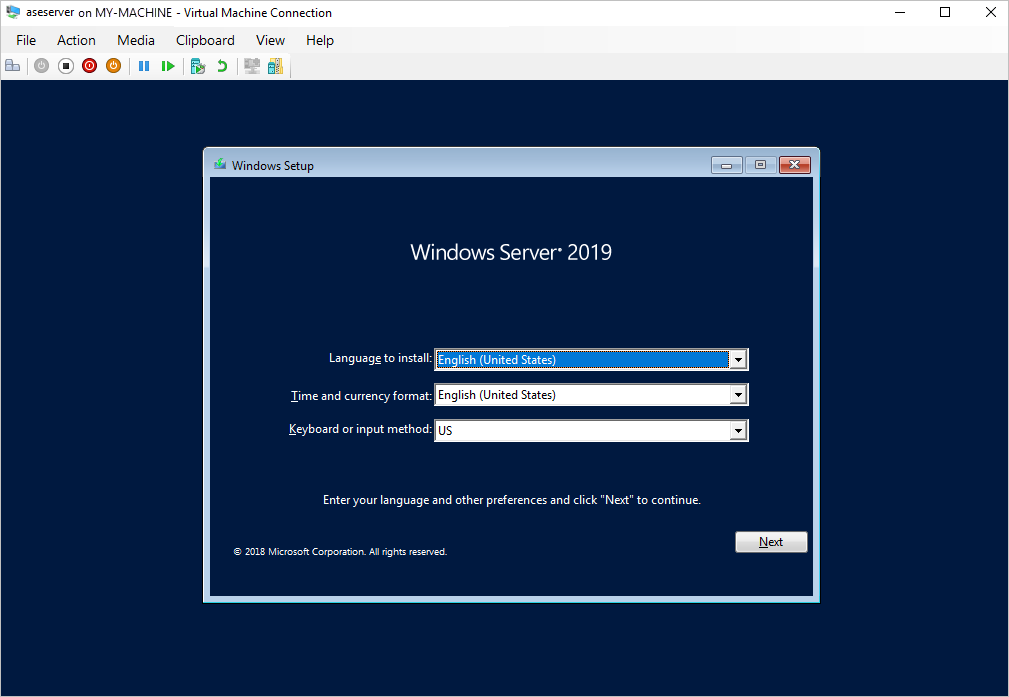 Configure the operating system of the VM