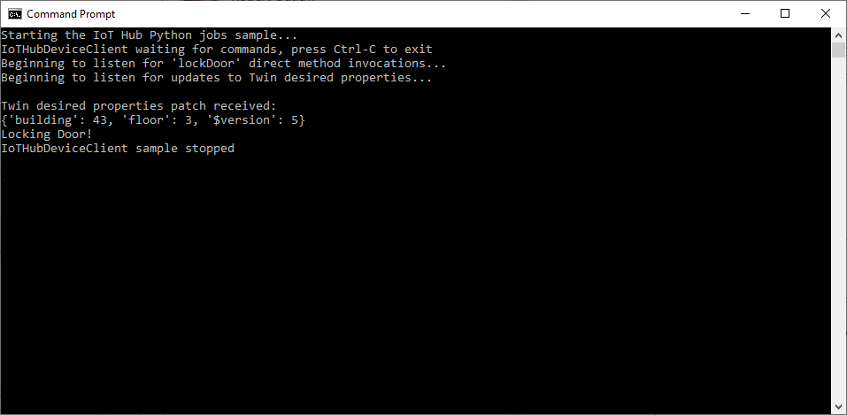 IoT Hub Job sample 2-- device output