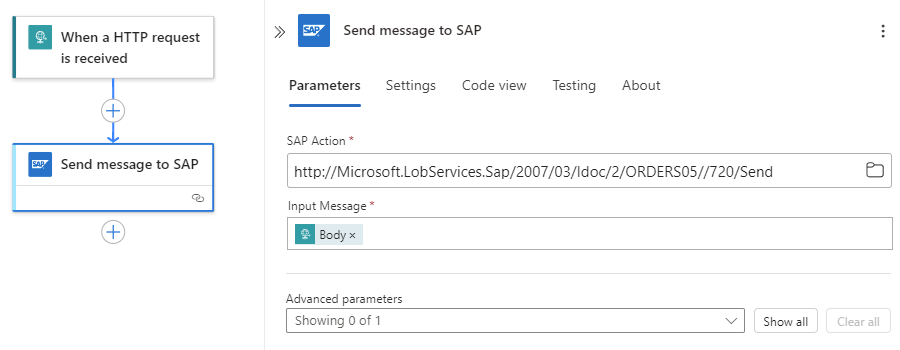 Screenshot shows completed SAP action for Consumption workflow.