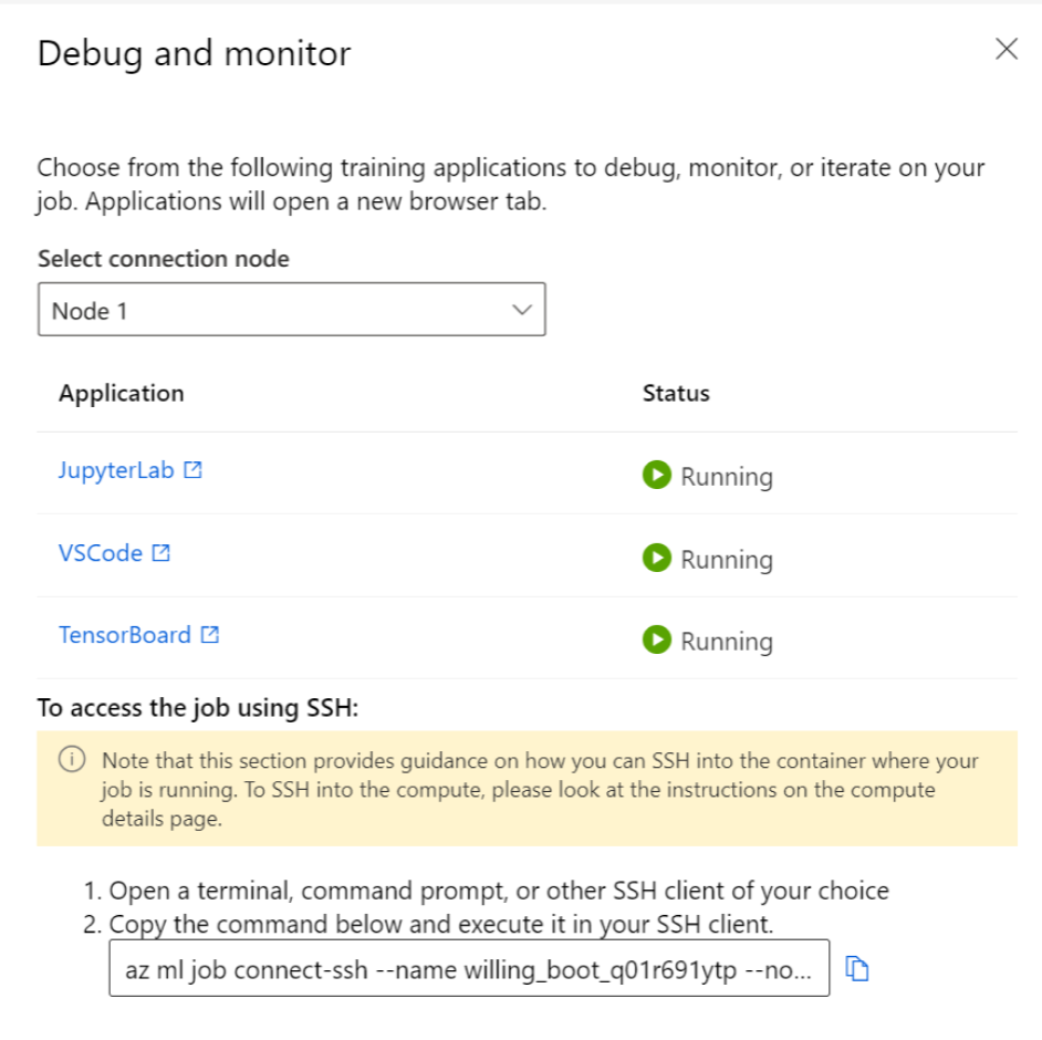 Screenshot of interactive jobs right panel information. Information content varies depending on the user's data.