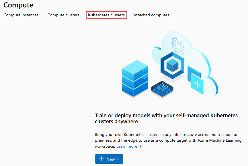 Screenshot showing how to get to the new inference cluster pane.