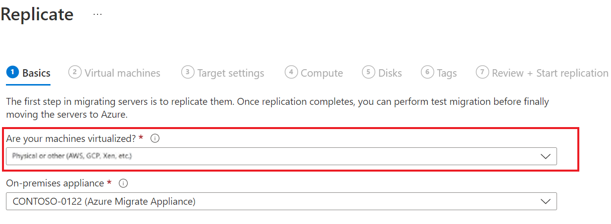 Screenshot that shows replicating settings.