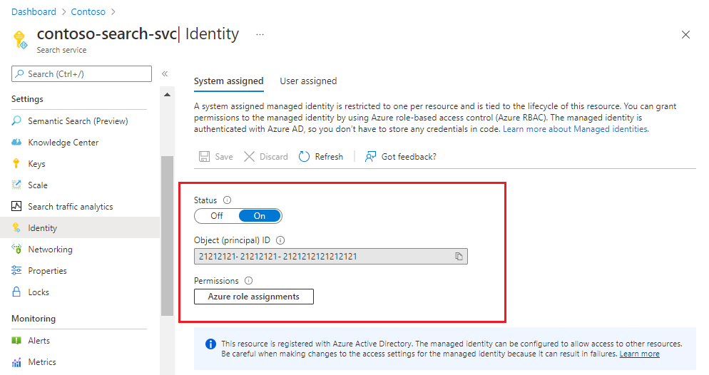 Screenshot of a system identity object identifier.