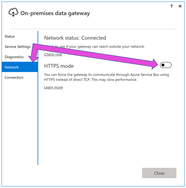 Setting the HTTPS mode.