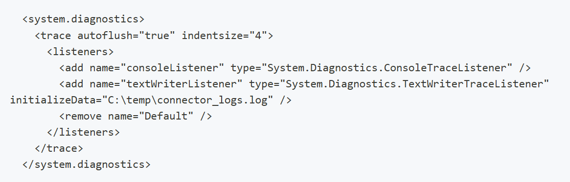 Screenshot showing an example of the expected final configuration file.