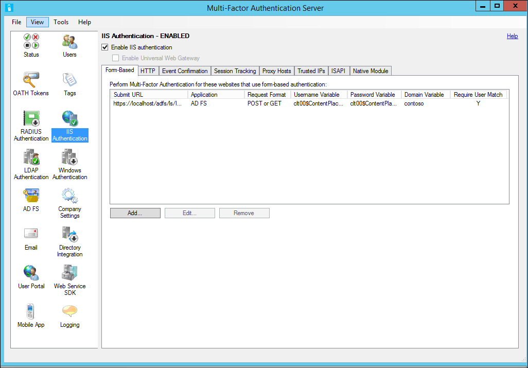 IIS Authentication in MFA Server