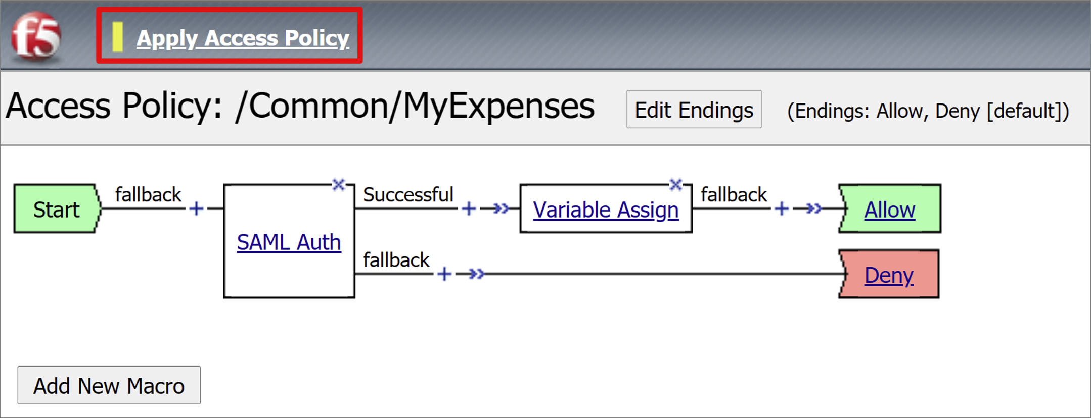 Screenshot of the Apply Access Policy option.