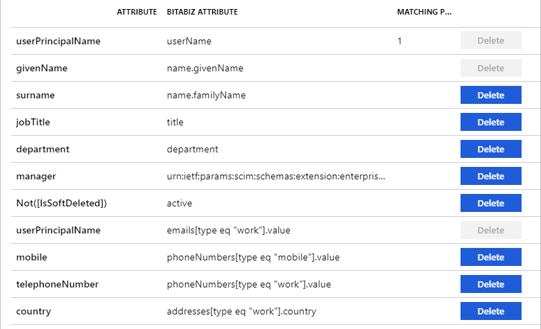 BitaBIZ User Attributes