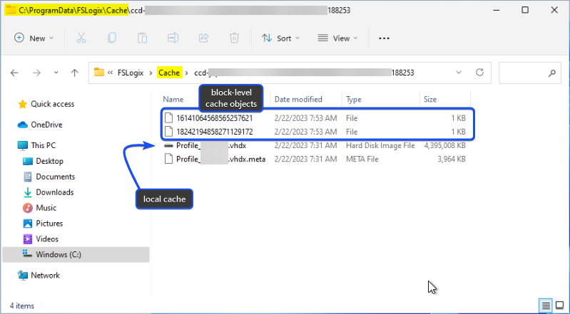 Figure 2: Cloud Cache Local Cache