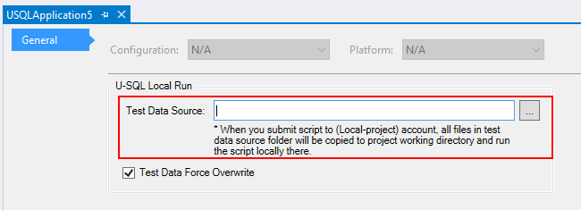 Configure a project's test data source