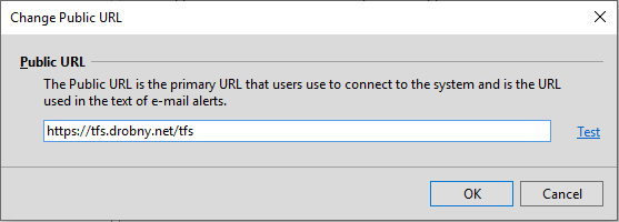 Change Public URL dialog, 2019.