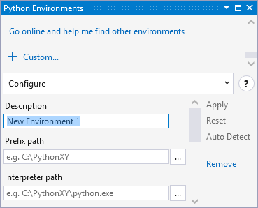 Default view for a new custom environment