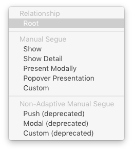 Setting the relationship to Root