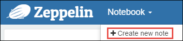 Vytvořte nový poznámkový blok Zeppelin.