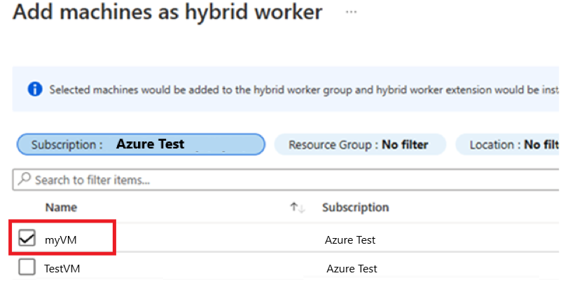 Snímek obrazovky s přidáním počítačů jako hybrid Worker