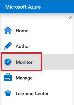 Snímek obrazovky s tlačítkem Monitorování na webu Azure Portal