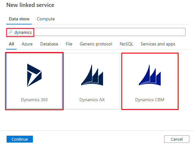 Snímek obrazovky s konektorem Dynamics 365