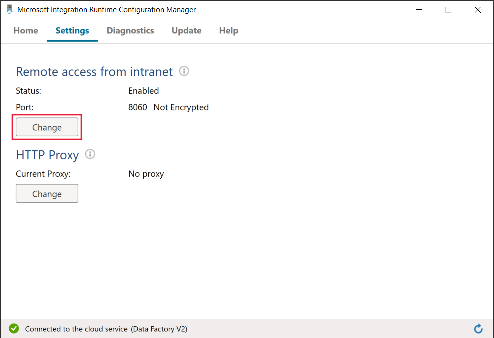 Karta Nastavení prostředí Integration Runtime Configuration Manager