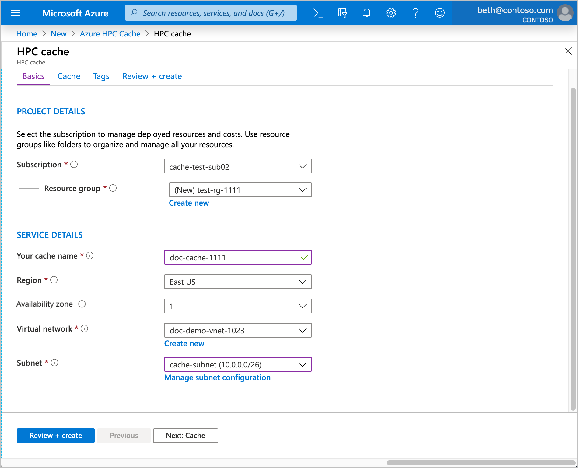 Snímek obrazovky se stránkou podrobností projektu na webu Azure Portal