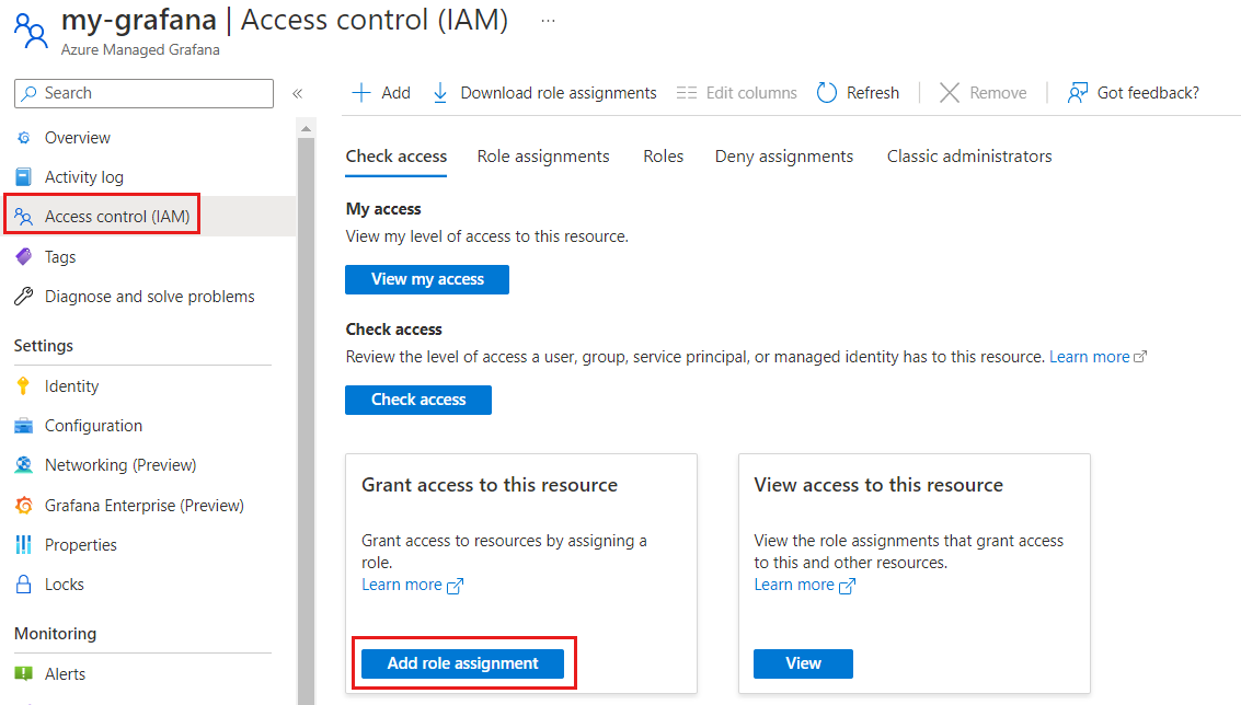 Snímek obrazovky s přidáním přiřazení role na platformě Azure