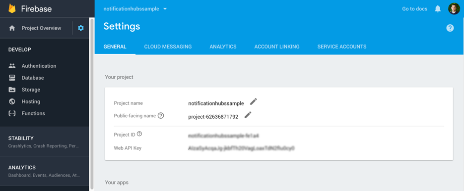 ID projektu Firebase