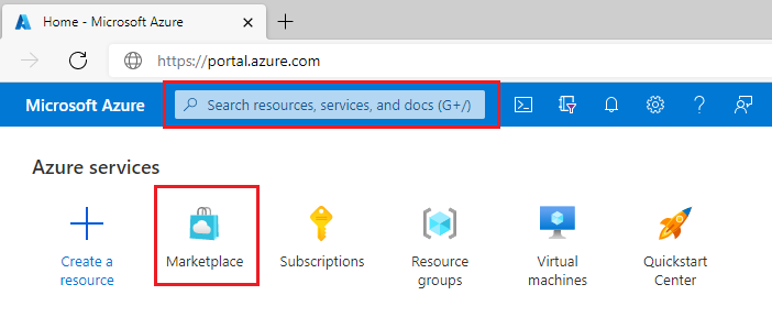 Na webu Azure Marketplace