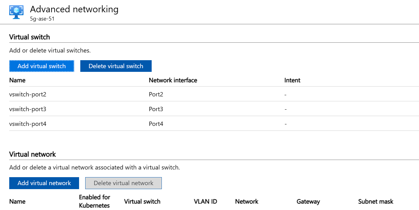 Snímek obrazovky se třemi virtuálními přepínači, kde názvy odpovídají síťovému rozhraní, ve kterém je přepínač zapnutý 