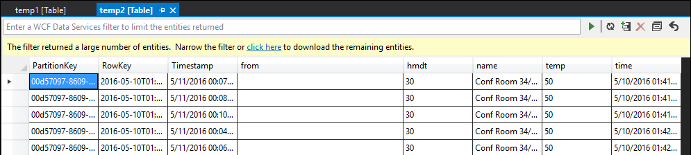 Dotaz Stream Analytics tabulky SELECT INTO temp2