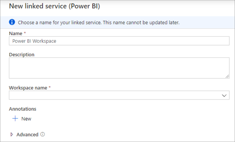 Zobrazení nastavení propojené služby Power BI