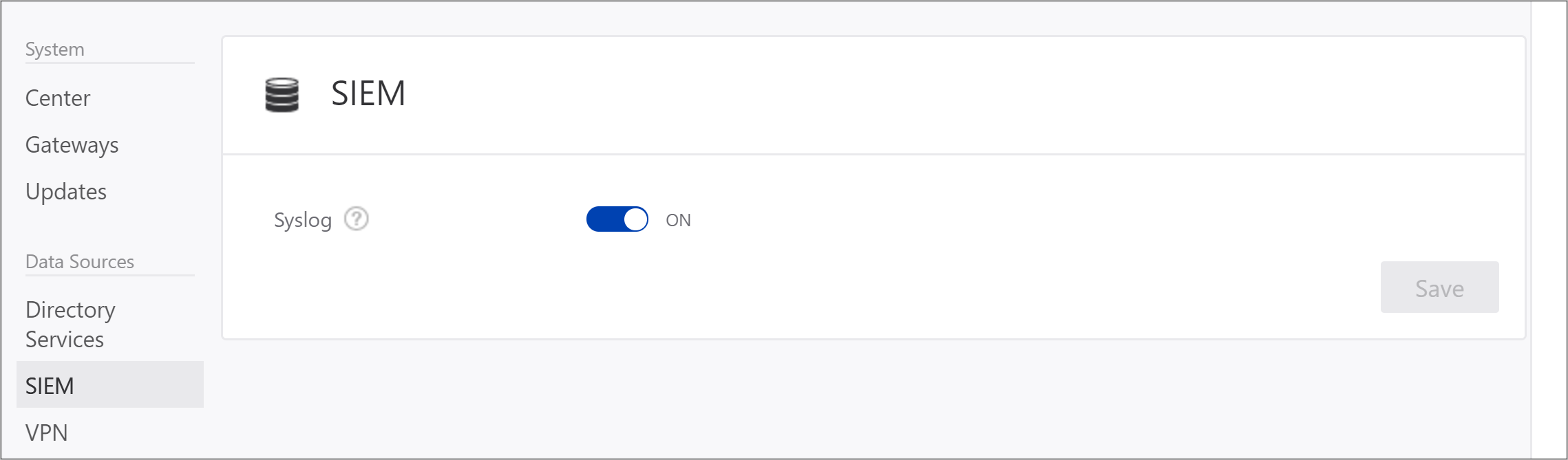 Povolte image UDP naslouchacího procesu syslogu.