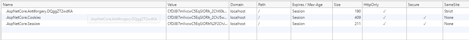 Seznam ladicího programu prohlížeče Cookie