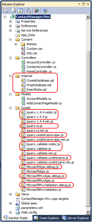 Obsah projektu ContactManager.Mvc.