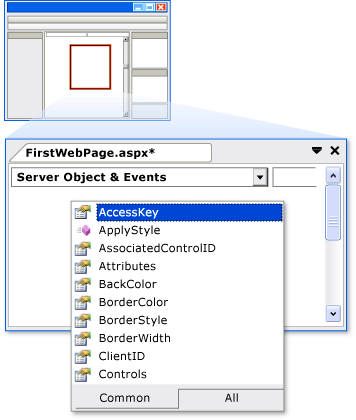 IntelliSense v zobrazení kódu