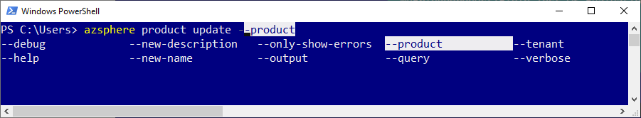 Parametry automatického dokončování PowerShellu