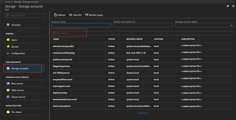 Účty úložiště služby Azure Stack Hub