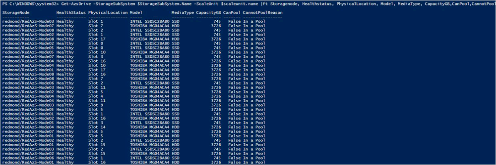 Nahrazení fyzických disků ve službě Azure Stack Hub pomocí PowerShellu