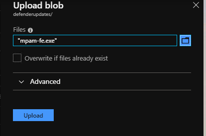 Azure Stack Hub Defender – nahrání objektu blob1