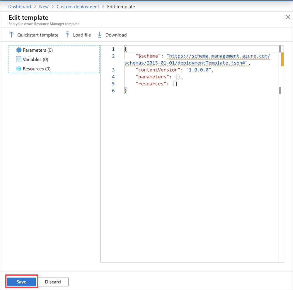 Úprava šablony na portálu Azure Stack Hub