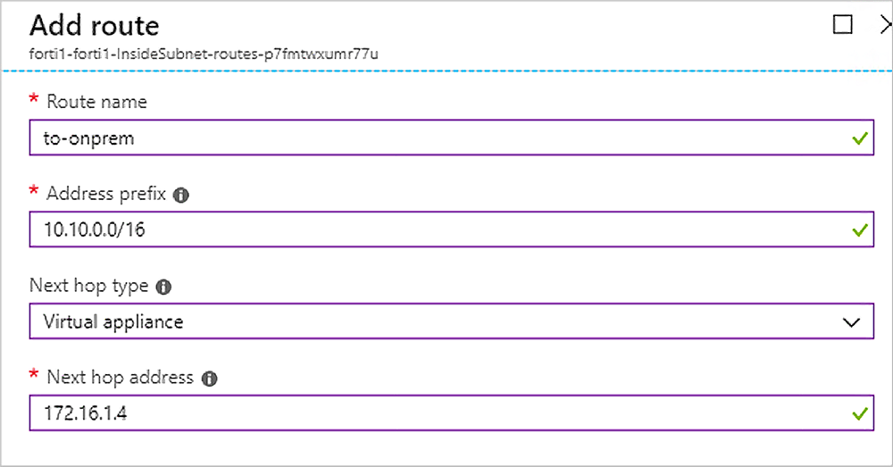 Dialogové okno Přidat trasu zobrazuje čtyři hodnoty zadané do textových polí.