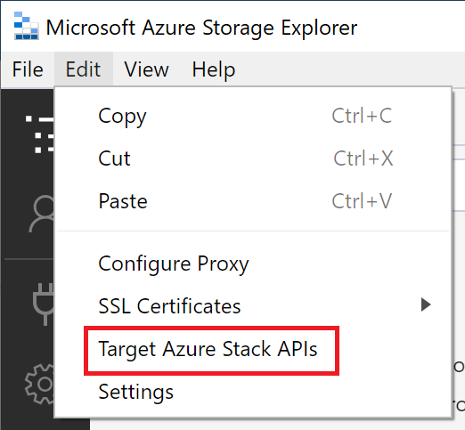 Ujistěte se, že je vybraná cílová služba Azure Stack Hub.