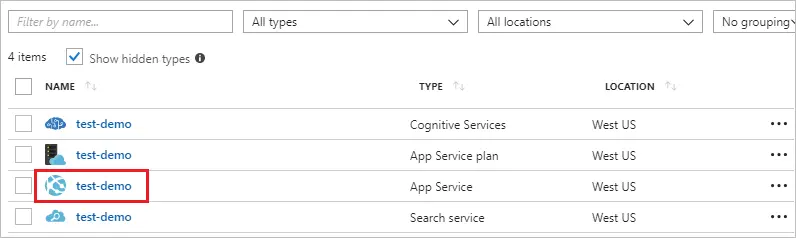 Instance služby App Service služby QnA Maker