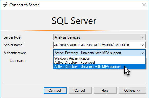 Připojení v SQL Server Management Studiu