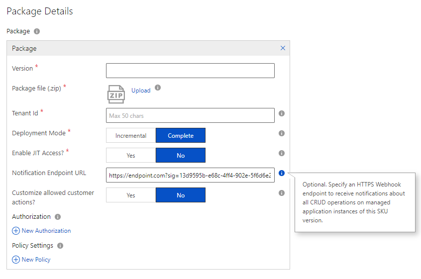 Snímek obrazovky s oznámeními spravovaných aplikací Azure Marketplace na webu Azure Portal