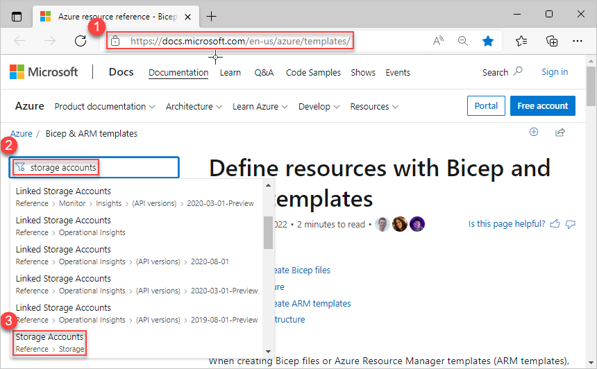 Odkaz šablony Azure Resource Manageru na účet úložiště